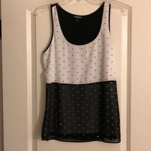 Express Black and White Tank Top. Size small